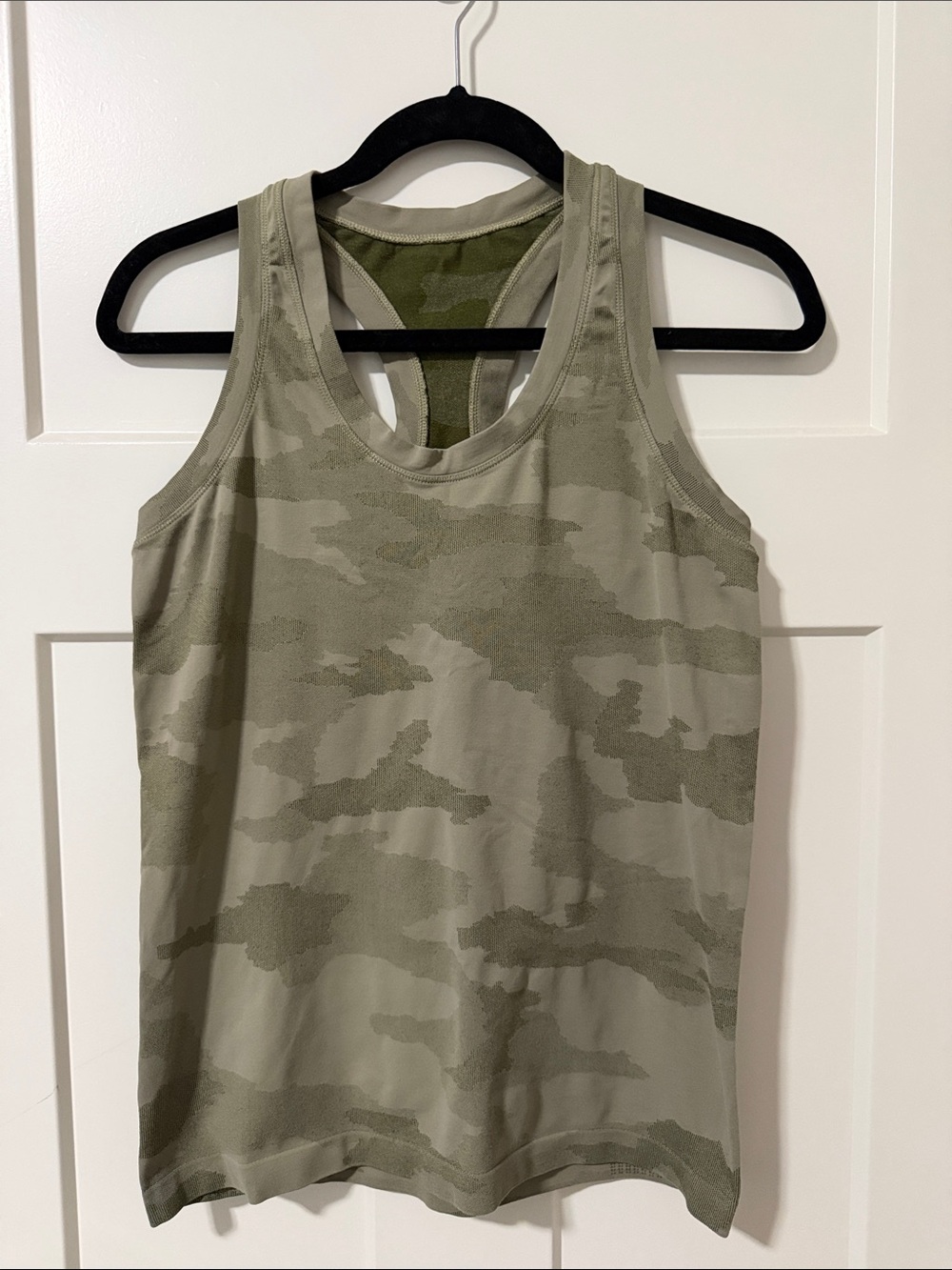 Athleta Olive Green Camo Racerback Tank Top